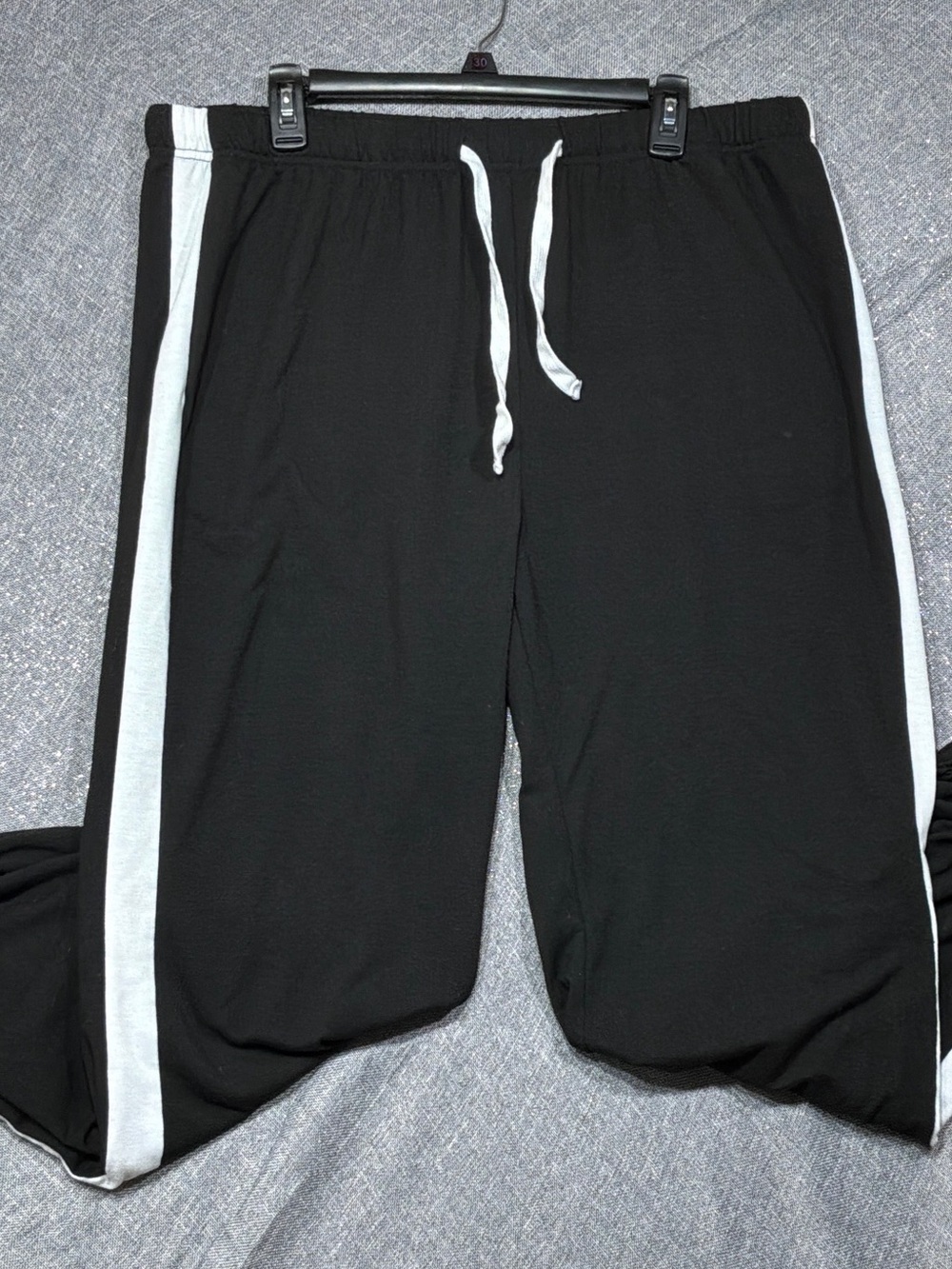 Amazon Essentials Black Jogger Pants with White Side Stripe